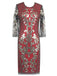 1920s 3/4 Sleeve Mesh Sequin Gatsby Dress, classic 1920s style elegant retro fashion - Image 5