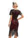 She slips into this 1920s Cap Sleeves Tassel Sequined Dress and suddenly it's a 1920s daydream