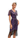 1920s Cap Sleeves Tassel Sequined Dress: where 1920s romance meets her modern spirit