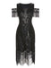 1920s Cold Shoulder Embroidered Fringe Sequins Dress — a 1920s silhouette that turns sidewalks into runways