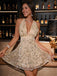 1920s Deep V-Neck Leaf Sequin Backless Dress - vintage dress, retro fashion, Gatsby party
