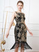 Black 1920s Sequined Flapper Backless Sleeveless Dress - vintage dress, retro fashion, Gatsby party
