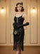 1920s Spaghetti Straps Sequined Tassel Flapper Dress - vintage dress, retro fashion, Gatsby party