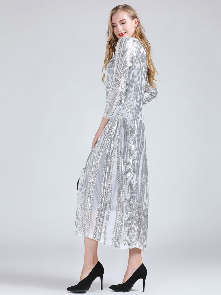 1920s Embroidered Long Sheer Sequin Cardigan — 1920s vintage charm for her modern wardrobe