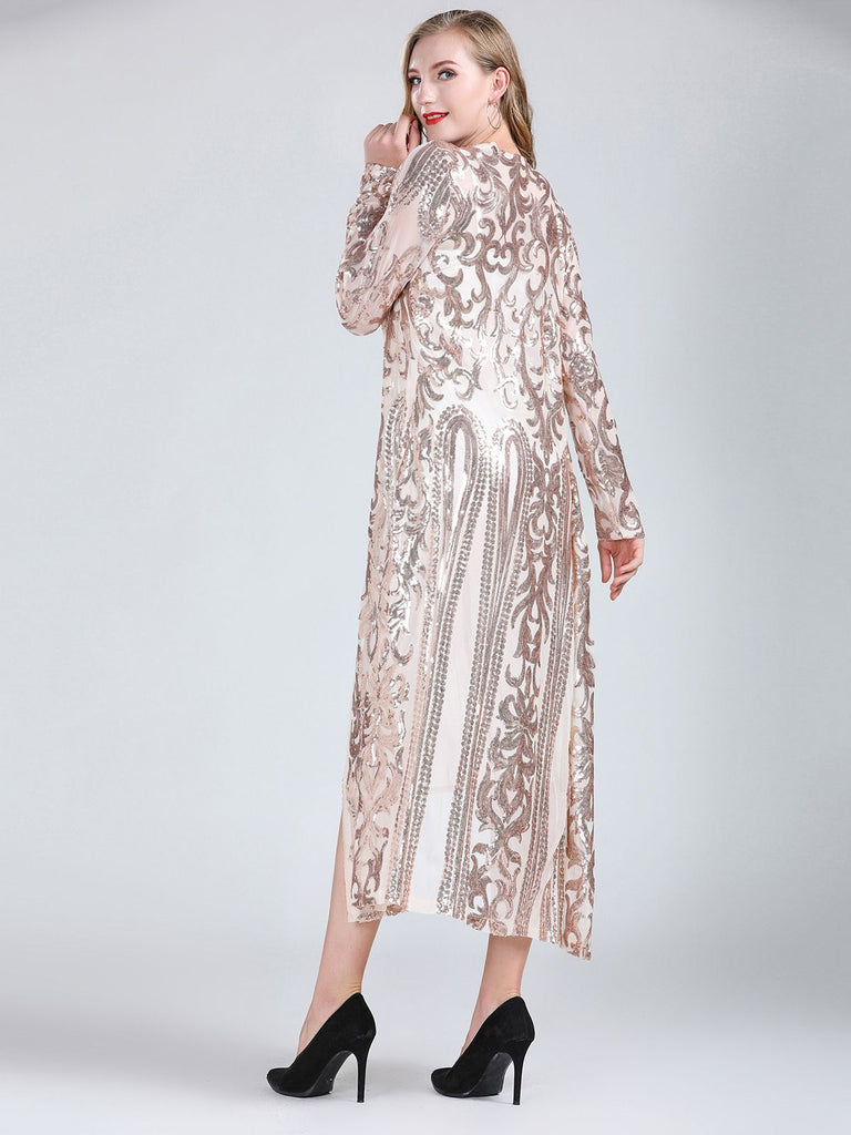 1920s Embroidered Long Sheer Sequin Cardigan — 1920s vintage charm for her modern wardrobe
