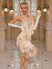 1920s Floral Pattern Mesh Sequined Tassel Dress: where 1920s romance meets her modern spirit