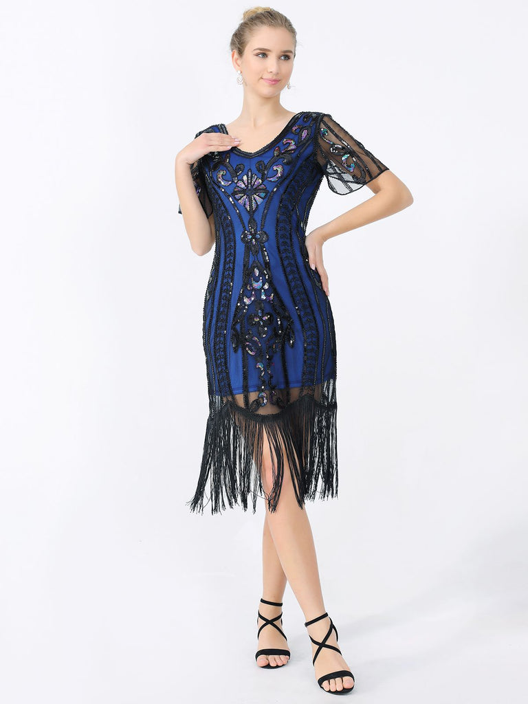 1920s Fringe Sequin Flapper Dress — a 1920s silhouette that turns sidewalks into runways