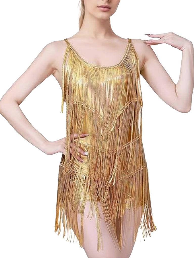1920s Fringe Solid Backless Evening Dress - vintage dress, retro fashion, Gatsby party