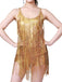 1920s Fringe Solid Backless Evening Dress - vintage dress, retro fashion, Gatsby party