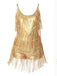 1920s Fringe Solid Backless Evening Dress - vintage dress, retro fashion, Gatsby party