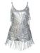 1920s Fringe Solid Backless Evening Dress - vintage dress, retro fashion, Gatsby party