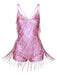 1920s Fringe Solid Backless Evening Dress - vintage dress, retro fashion, Gatsby party