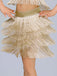 1920s Fringe Solid Elastic Waist Skirt - vintage skirt, retro style