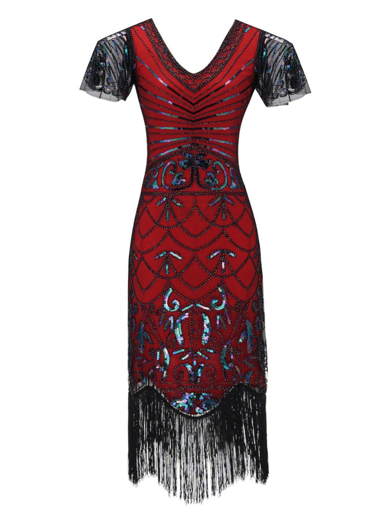 1920s Fringed Flapper Gatsby Dress, classic vintage style elegant retro fashion