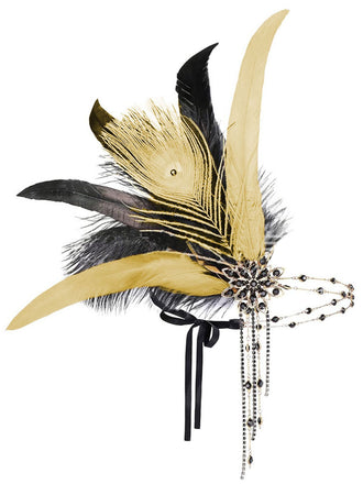 1920s Gatsby Peacock Feather Flapper Beaded Headband, vintage accessory, 1920s style - perfect for women who love vintage and retro fashion