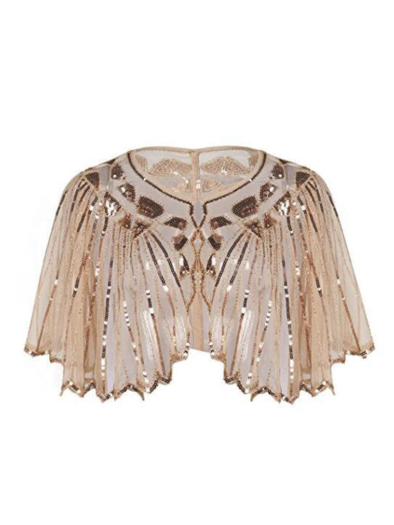 1920s Geometric Sequined Short Cape - vintage fashion, retro style