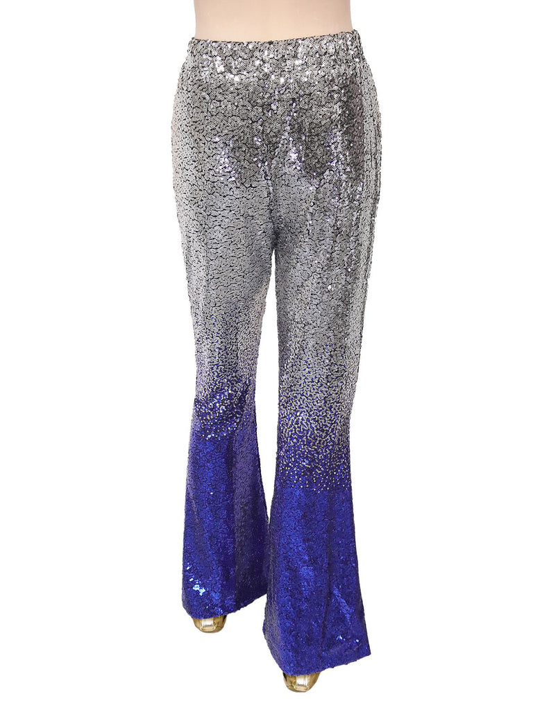 1920s Gradient Sequin Flared Pants - vintage fashion, retro style, elegant red