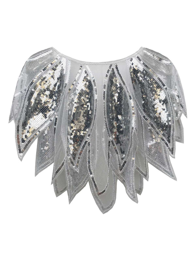 1920s Leaves Shape Sequined Patchwork Cape - vintage fashion, retro style