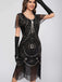 1920s Scoop Neck Sequin Fringe Flapper Dress - vintage dress, retro fashion, Gatsby party