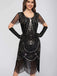 1920s Scoop Neck Sequin Fringe Flapper Dress - vintage dress, retro fashion, Gatsby party