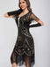 1920s Scoop Neck Sequin Fringe Flapper Dress - vintage dress, retro fashion, Gatsby party