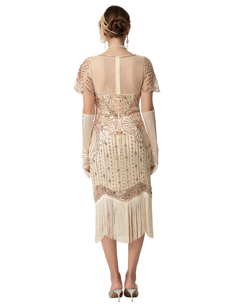 1920s Sequin Beads Fringed Charleston Dress - vintage dress, retro fashion, Gatsby party