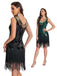 1920s Sequin Flapper Dress with Fringe Hem - vintage dress, retro fashion, Gatsby party