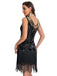 1920s Sequin Flapper Dress with Fringe Hem - vintage dress, retro fashion, Gatsby party