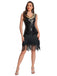 1920s Sequin Flapper Dress with Fringe Hem - vintage dress, retro fashion, Gatsby party