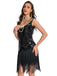 1920s Sequin Flapper Dress with Fringe Hem - vintage dress, retro fashion, Gatsby party