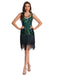 1920s Sequin Flapper Dress with Fringe Hem - vintage dress, retro fashion, Gatsby party