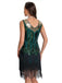 1920s Sequin Flapper Dress with Fringe Hem - vintage dress, retro fashion, Gatsby party