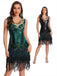 1920s Sequin Flapper Dress with Fringe Hem - vintage dress, retro fashion, Gatsby party