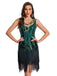 1920s Sequin Flapper Dress with Fringe Hem - vintage dress, retro fashion, Gatsby party