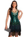 1920s Sequin Flapper Dress with Fringe Hem - vintage dress, retro fashion, Gatsby party