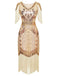 1920s Sequin Fringe Flapper V-Neck Dress - vintage dress, retro fashion, Gatsby party