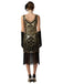 1920s Sequin Fringe Sleeveless U-Neck Flapper Dress - vintage dress, retro fashion, Gatsby party