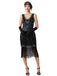 1920s Sequin Fringe Sleeveless U-Neck Flapper Dress - vintage dress, retro fashion, Gatsby party
