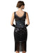 1920s Sequin Fringe Sleeveless U-Neck Flapper Dress - vintage dress, retro fashion, Gatsby party