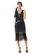 1920s Sequin Fringe Sleeveless U-Neck Flapper Dress - vintage dress, retro fashion, Gatsby party
