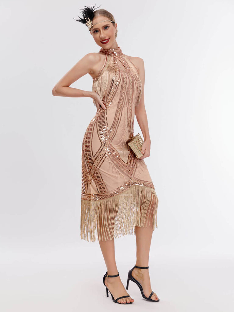 1920s Sequin Tassel Keyhole Charleston Dress: timeless style reimagined