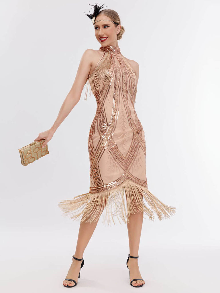 1920s Sequin Tassel Keyhole Charleston Dress: timeless style reimagined