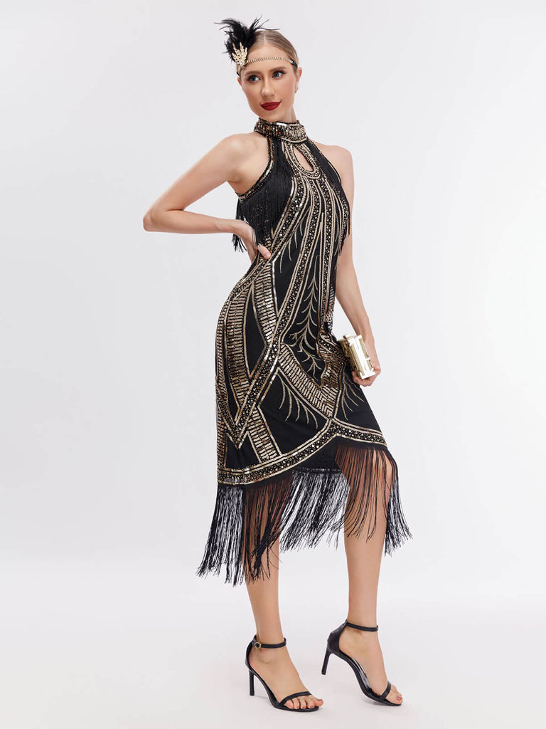 1920s Sequin Tassel Keyhole Charleston Dress: timeless style reimagined