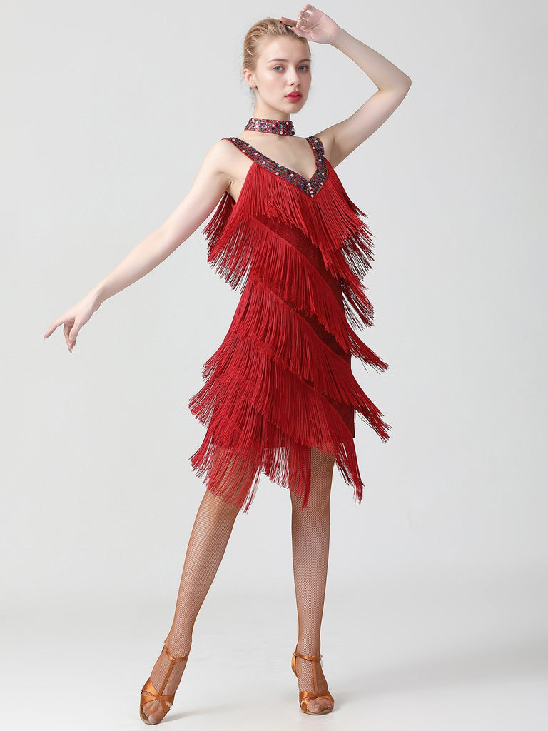 1920s Sequined Sleeveless Fringed Hem Dress — the kind of 1920s dress that makes strangers smile