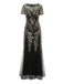 This 1920s Sequins Beading Mesh Formal Dress wraps her in 1920s elegance, one twirl at a time