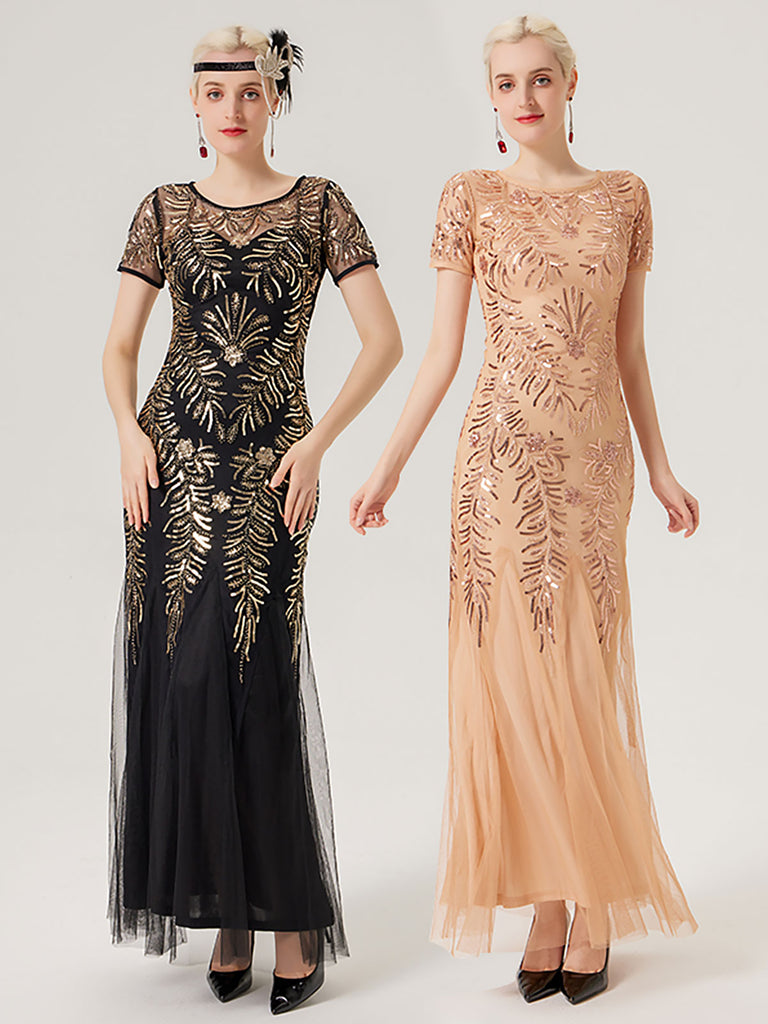 1920s Sequins Beading Mesh Formal Dress: timeless style reimagined
