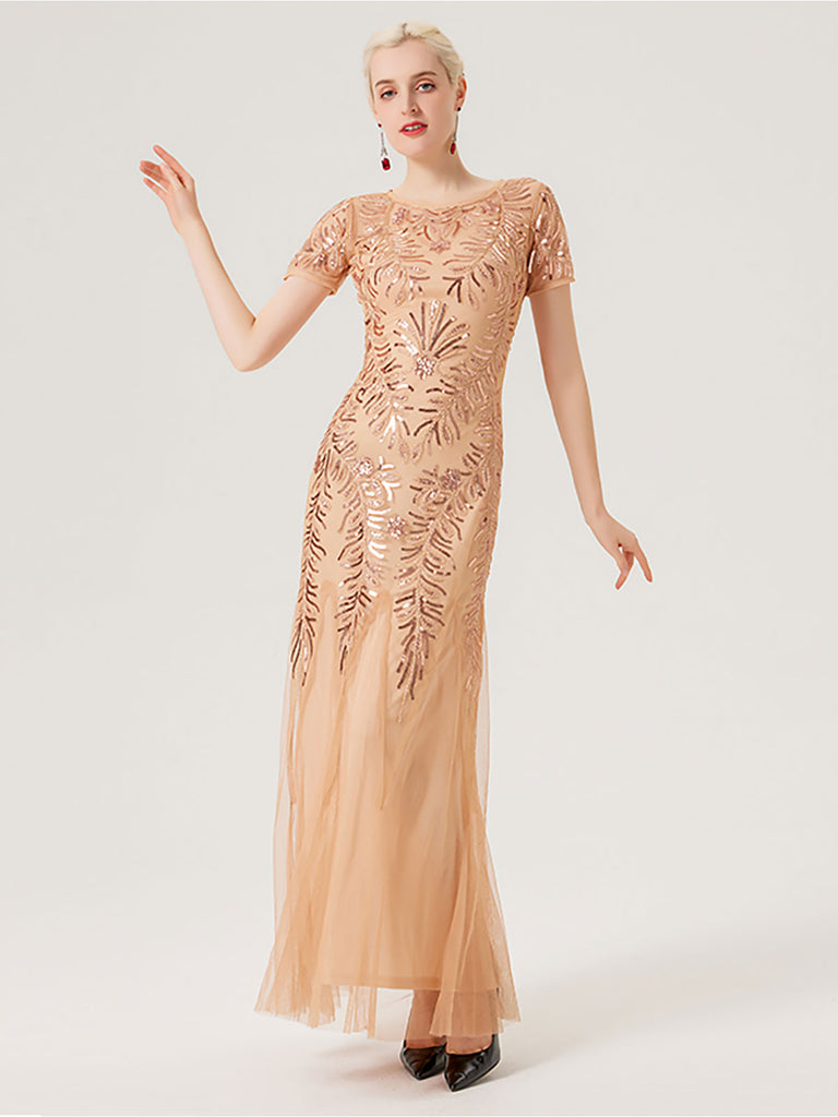 1920s Sequins Beading Mesh Formal Dress: timeless style reimagined