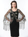 1920s Tassel Sequined Mesh Cape - vintage fashion, retro style