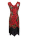 1920s V-Neck Sequined Beading Flapper Dress - vintage dress, retro fashion, Gatsby party