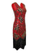 1920s V-Neck Sequined Beading Flapper Dress - vintage dress, retro fashion, Gatsby party